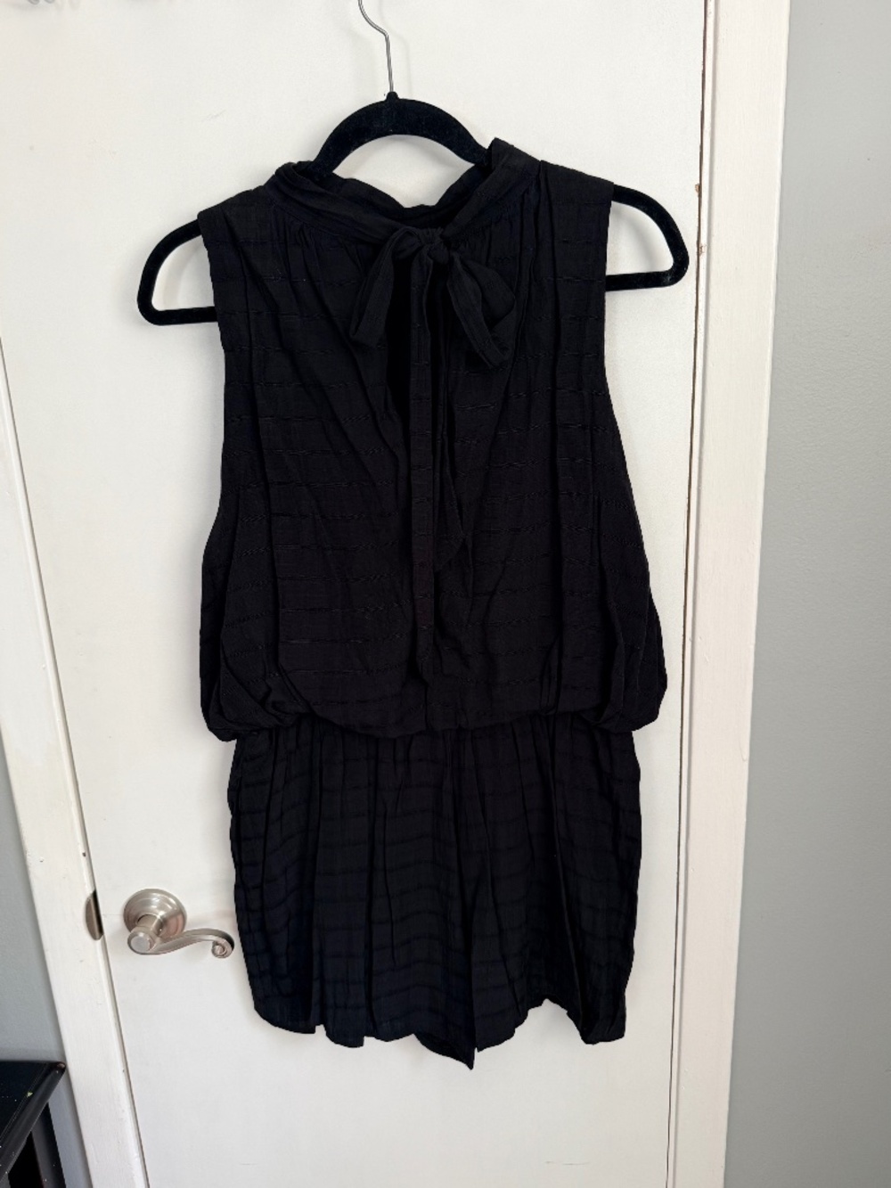 Mustard Seed Black Mock Neck Blouson Romper - Size Large